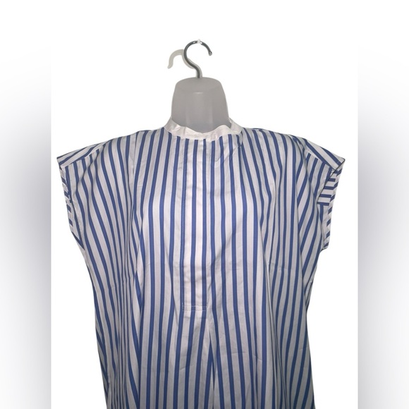 Harshman New NWT Edith Shirt Midi Dress Blue White Stripe Size Small - Picture 4 of 6